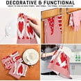 thumbnail image 3 of Three Valentine Gnomes Kitchen Dish Towels Set of 4 Absorbent Hand Towels, Lint-Free 18"x28" Cute Hearts Dishcloths Fast Drying for Cooking Baking Home Clean, 3 of 5