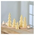 thumbnail image 3 of Honeycomb Paper Christmas Trees - Snowy Holiday Decor Set of 5, Glitter Accents, 4-8 Inch Small Mantelpiece Trees, Winter Wonderland Decorations, 3 of 8