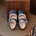 thumbnail image 5 of IVEYRTF Girls Fashion Casual Closed Toe Princess Style Flats with Bow Comfortable School Shoes for Everyday Wear and Soft Sole Footwear for Girls Activities(Black,4.5-5 Years), 5 of 7