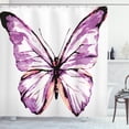 thumbnail image 1 of Ambesonne Animal Shower Curtain, Butterfly Wings, 69"Wx70"L, Violet Salmon Black, 1 of 3