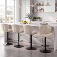 thumbnail image 2 of AFO Swivel Bar Stools Set of 6, Adjustable Height Barstools with Shell Back, Modern PU Leather Kitchen Island Chairs for Dining Room, Home Bar, Pub, Beige, 2 of 11