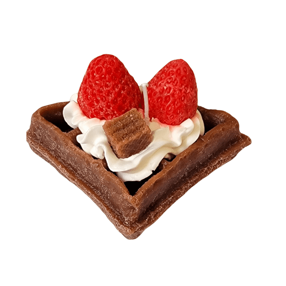 Waffles & Cream Candle – Realistic Dessert-Scented Soy Wax Candle with 22-Hour Burn Time