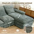 thumbnail image 4 of 110 U-Shaped Couch, Gray Cloud Modular Sectional Sofa, 4 Seats with Pillows for Living Room, Ultra Comfy Chenille Fabric, Deep Double Cushions, 4 of 10
