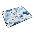 thumbnail image 6 of Bath Curtain & Non-Slip Bath Mat Set 12-Grommet Shower Curtain Memory Foam Bath Rug Cartoon Snowflakes and Shapes, 6 of 8