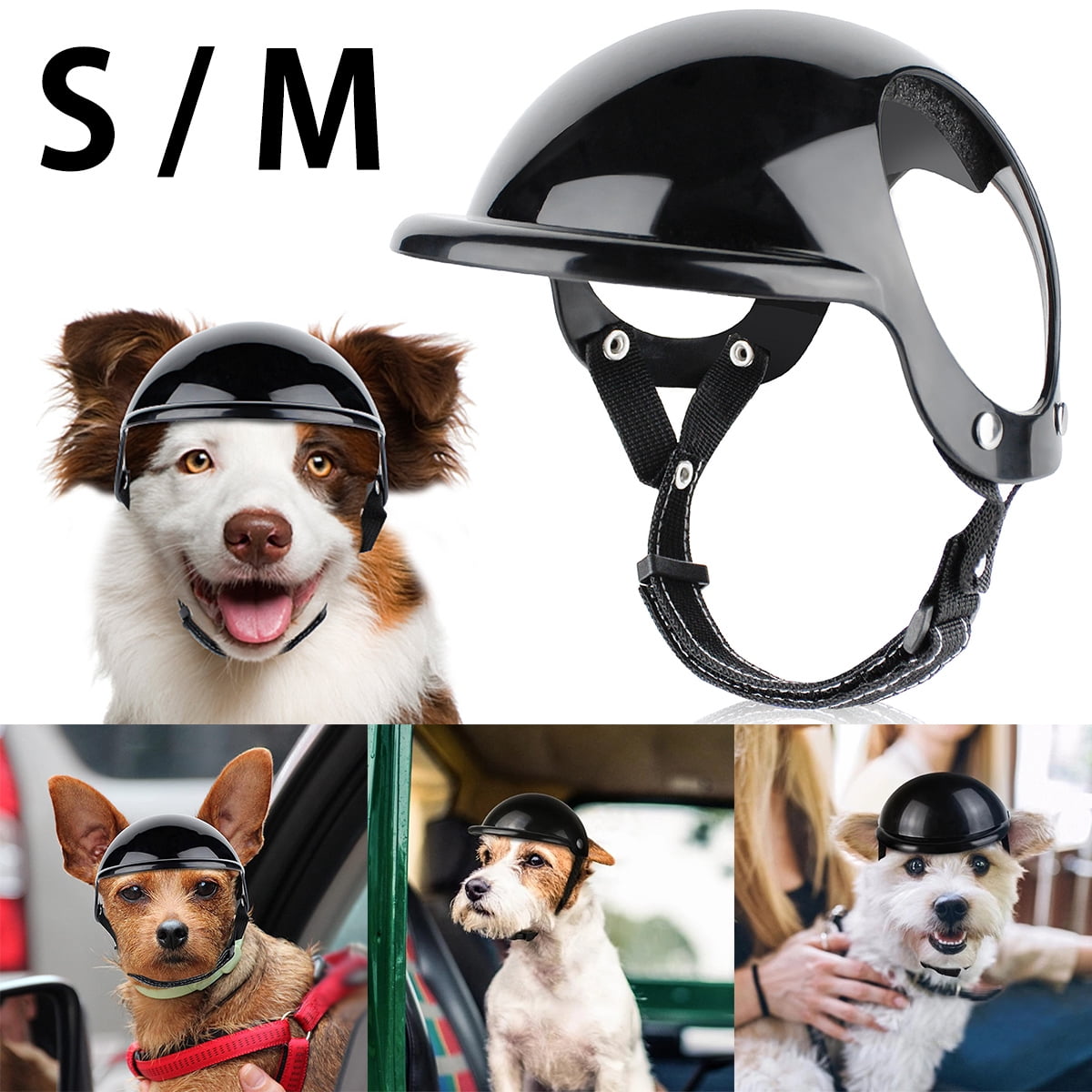 JTWEEN Pet Helmets Dog Bicycle Motorcycle Hat with Ear Holes and