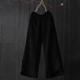thumbnail image 2 of Soyumi Womens High Waisted Cargo Pants Y2K Baggy Wide Leg Casual Stretchy Jeans for Women Streetwear Pull On Trousers Pants, Black, 2 of 4