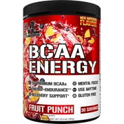 Evlution Nutrition BCAA Powder for Pre Workout & Muscle Recovery, 30 Servings Fruit Punch