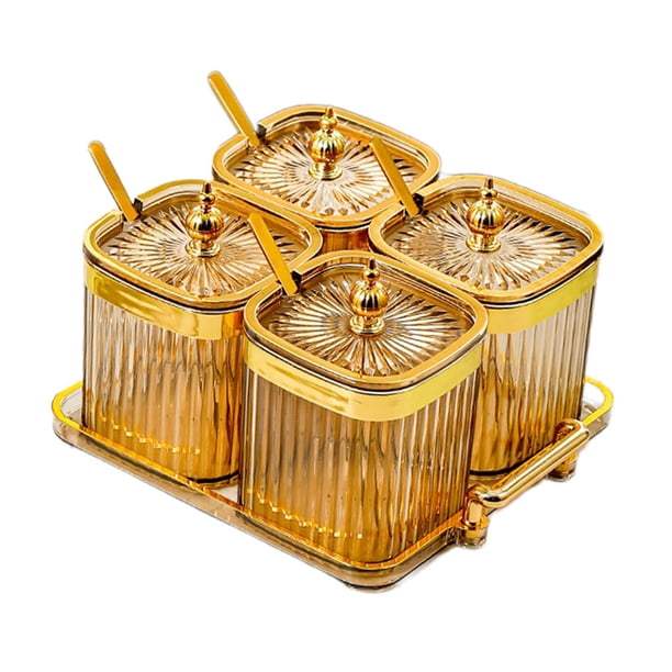 Bandeja para servir dividida Bandeja para servir aperitivos con soporte para almacenar bocadillos Marrón 4 Rejillas