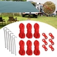 thumbnail image 2 of Lohuatrd 19Pcs/Set High Hardness Strong Toughness Camping Ropes Adjusters Set Easy Installation Outdoor Camping Tent Stakes Buckles Reflective Ropes Set for Hiking, 2 of 7