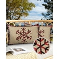 thumbnail image 2 of Pack of 2 Outdoor Pillow Covers, Christmas Snowflake Retro Red and Black Buffalo Plaid Waterproof Square Throw Pillowcase Cushion Decorative Pillow Covers for Couch Patio Tent, 20x12 in, 2 of 6