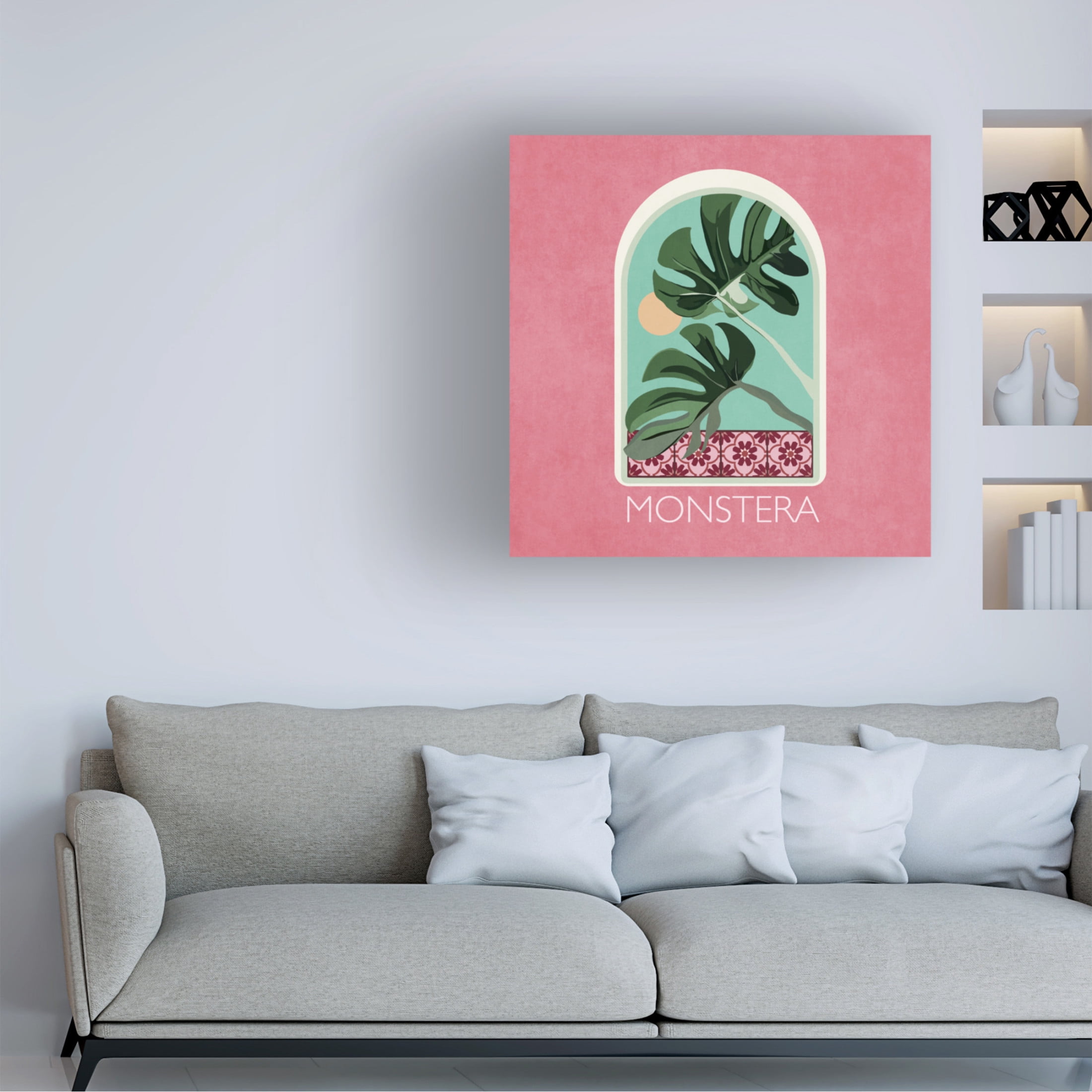 Trademark Fine Art Emel Tunaboylu  Green Sets Monstera Canvas Wall Art