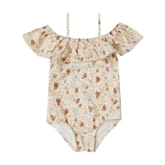 AJZIOJIRO 6M-8T Baby Girls Summer Swimsuit UPF 50 Sun Protection Swimwear Toddler Infant Ruffle Floral Bathing Suits