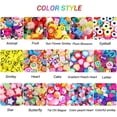 thumbnail image 3 of Cuentas de arcilla polimérica de 300 Uds., cuentas hechas a mano con sonrisa de fruta, 15 estilos, cuentas suaves con letras de flores para niñas, fabricación de joyas DIY Sincero Hogar, 3 of 5