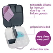 b.box Large Lunch Box for Kids, Bento Box with Ice Pack, Leakproof - Indigo Rose