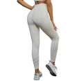 thumbnail image 3 of INSPIRE CHIC Women's High Waisted Leggings Tummy Control Cycling Running Workout Pants XL Beige, 3 of 5