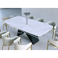 thumbnail image 4 of ESSENCIA 79 inch Dining Table, Sintered Stone, Contemporary Elegant Design, Strong Metal Table Base, Heavy Duty Material, Sits 6-10 People, Contessa, 4 of 9