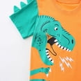 thumbnail image 3 of HCNTES Toddler Boy Summer Clothes kid Boy Outfits Crewneck Dinosaur Print Short Sleeve Shirt and Short Toddler Boy Shorts Set, 3 of 8