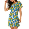 thumbnail image 2 of Fotbe Lovely Duck Bata de Dormir para Mujer con Estampado, Camisón de Algodón de Manga Corta, Ropa de Dormir Casual, 2 of 6