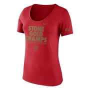 Angle View: Team USA Nike Women's 2018 Winter Olympics Curling Stone Gold Champions Scoop Neck T-Shirt - Red