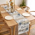 thumbnail image 3 of Table Runner 72 Inches Long for Kitchen Dining, Vintage Country Dresser Scarf Farmhouse, Dining Table Decorations for Wedding/Parties, Blue Rustic Texas Star Vines Wooden Grain 14 x 72 In, 3 of 8