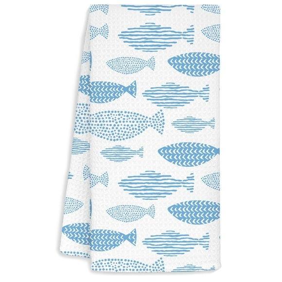 Toalla de cocina Jvpke con decoración de peces, poliéster, 41 x 61 cm