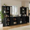 thumbnail image 5 of RichYa 4Pcs Kitchen Pantry Storage Cabinet,Modular Furniture Cabinets with Display Glass Doors,Hutch Buffet Cabinet with Shelves for Dining Room,Black, 5 of 10