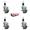 thumbnail image 2 of 3 Inch Semi Steel Swivel 1-3/8 Inch Expanding Stem Caster Set with Brake SCC, 2 of 2