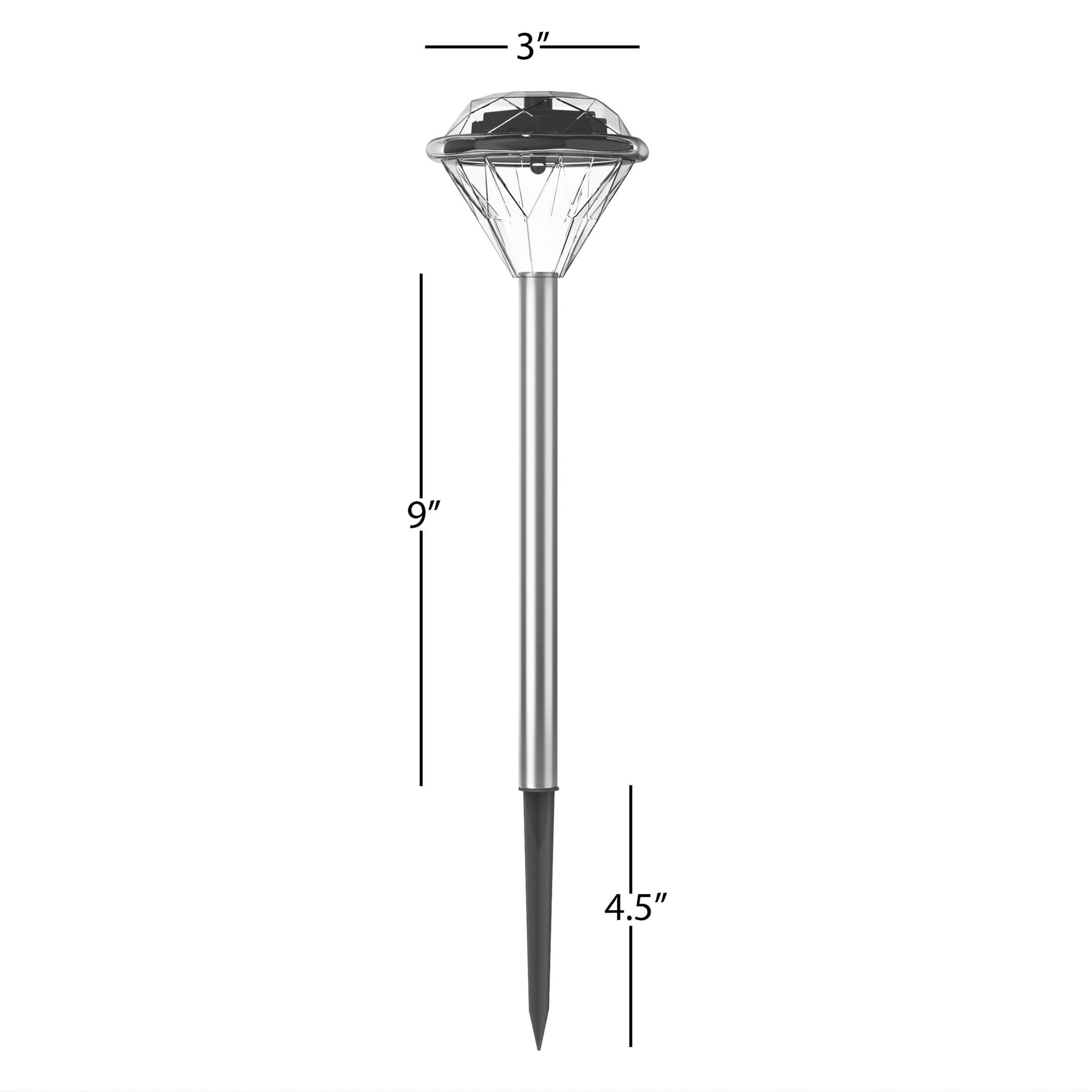 Pure Garden Solar Lights Outdoor Waterproof Garden Lights 24-Pack, Silver
