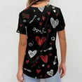 thumbnail image 4 of Garbnen Love Heart Pattern Valentine Scrub Top Short Sleeve V Neck Stretch Nursing Uniform with Pocket Women Work Tops Plus Size S-5XL, 4 of 5