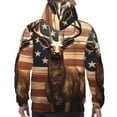 thumbnail image 7 of Balery Deer American Flag Vintage Pattern Mens Hoodie Kangaroo Pocket Hoodie Pullover Hooded Sweatshirt Ideal for Daily Wear Travel and Home-Medium, 7 of 7
