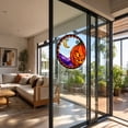 thumbnail image 5 of Halloween Stained Glass Style Window Clings Round Colorful -o- Window Decals Pumpkin Purple Cloud Reusable Stickers For Glass Door Halloween Home Decor, 5 of 5