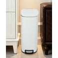 thumbnail image 4 of Slim Stainless Steel Trash Can 13 Gallon – Removable Inner Bucket – Soft Close Step Pedal Lid – Narrow Design for Kitchen, Bathroom, Office – Indoor Recycling – White Color, 4 of 8