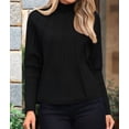 thumbnail image 4 of Female Mock Neck Batwing Sleeve Sweaters Fall Winter Oversized Knit Cute Pullover Sweater Dolman Tops Trendy, 4 of 10