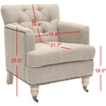 thumbnail image 5 of SAFAVIEH Colin Tufted Club Chair Taupe, 5 of 10
