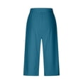 thumbnail image 6 of BLVB Pull on Capris for Women Dressy Casual Stretch Lightweight Capri Yoga Pants Elastic High Waist Lounge Pants Summer, 6 of 7