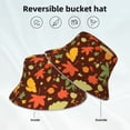 thumbnail image 5 of Easygdp Autumn Leaves Double-Sided Reflective Fisherman Hat for Outdoor and Night Walking, Unisex, 5 of 9