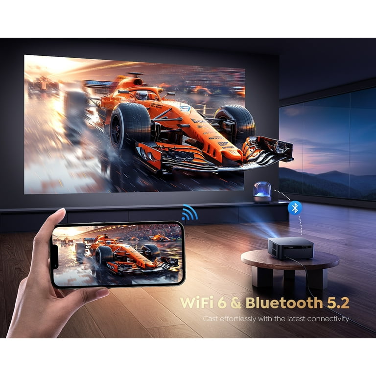 PUTRIMS Google TV Projector with WiFi 6 and Bluetooth, 1000 ANSI 