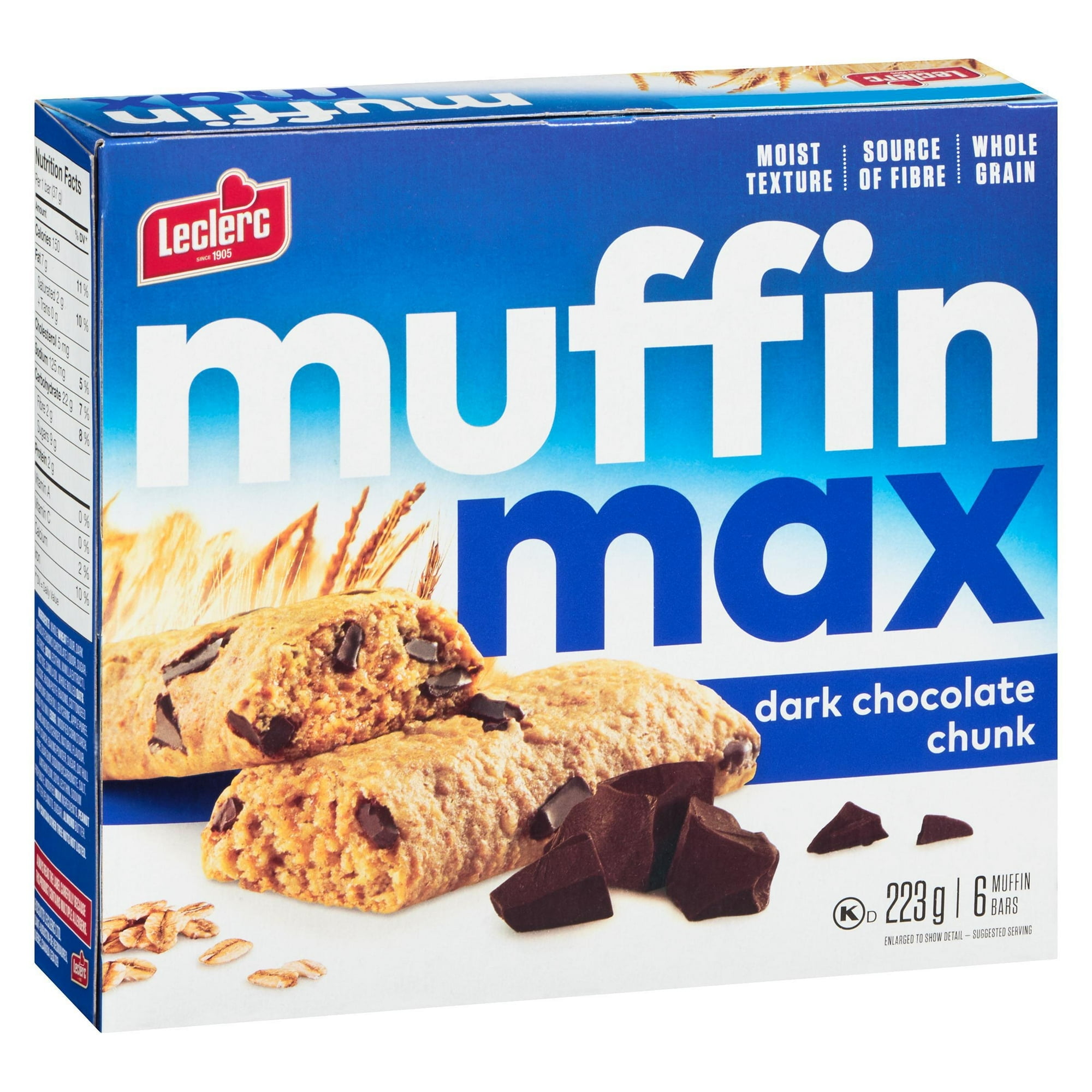 Barres muffin de chocolat noir Muffin Max en morceaux 223 g / 6 barres muffin