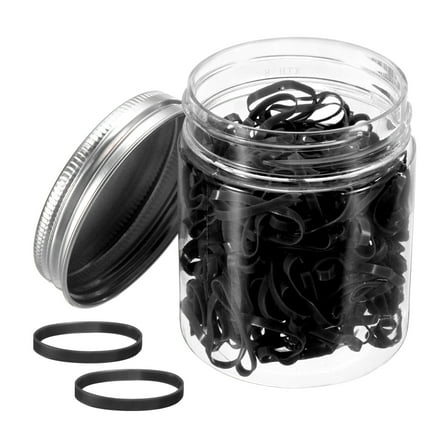 Uxcell 180 Pcs Rubber Band Stretchable Rubber Elastic Band Colored Spots 20mm x 2mm Hair Rubber Bands for Home Office, Black