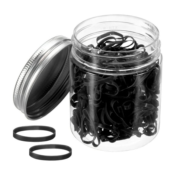 Uxcell 180 Pcs Rubber Band Stretchable Rubber Elastic Band Colored Spots 20mm x 2mm Hair Rubber Bands for Home Office, Black