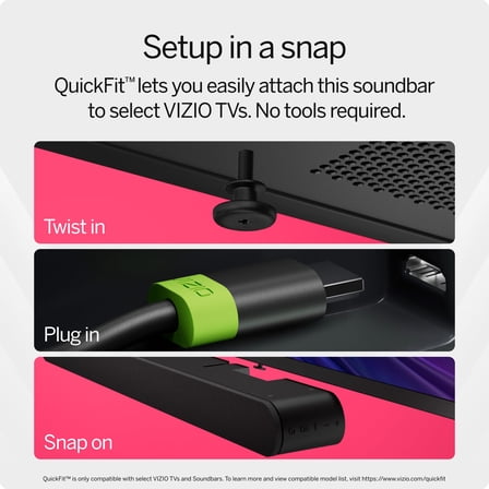 Open Box VIZIO All-in-One Soundbar SV210Y-0808 with Dolby Atmos and DTS:X, Bluetooth, HDMI eARC, QuickFit Compatible, Black