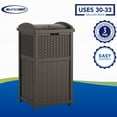 thumbnail image 5 of Suncast Trash Hideaway 33 Gallon Resin Wicker Outdoor Garbage Container (4 Pack), 5 of 6