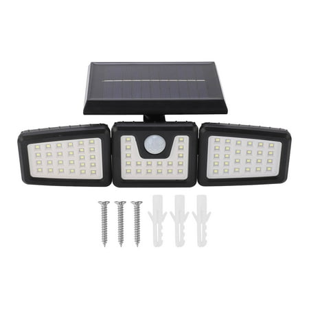 

Outdoor Motion Sensor Light Solar Powered 3 Adjustable Heads IP65 Waterproof Wide Angle Flood