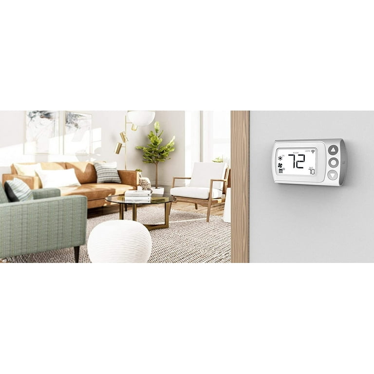 LUX CS1 Smart Programmable Digital Wi-Fi Thermostat, Android and iOS App  Compatible, Geofencing, Custom & Auto Scheduling White 