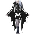 thumbnail image 2 of Womens Halloween Costumes 2024 Cosplay Gothic Dresses Women's Fashion Gothic Punk Print Wide Sleeve Strappy Dress, 2 of 5
