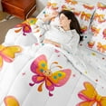 thumbnail image 4 of Erosebridal Magic Butterfly Bedding Twin Size, Princess Ribbon Bedding Sets Twin Size, Cute Cartoon Reversible Bed Set, Ultra Soft Bedroom Decor, 7-Piece, 4 of 6