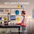 thumbnail image 2 of Logitech MX Mechanical Mini for Mac Wireless Illuminated Keyboard, Low-Profile Performance Switches, Tactile Quiet Keys, Backlit, Bluetooth, USB-C, Apple, iPad - Pale Grey, 2 of 10