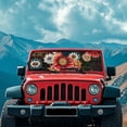 thumbnail image 3 of Binienty Car Sun Shade Windshield Boho Dahlia Floral Sun Blocker For Car Windshield for Jeep Wrangler TJ JK JKU Sport Sahara Rubicon 2 Door & 4 Door Easy to Install Front Window Shades, 3 of 7