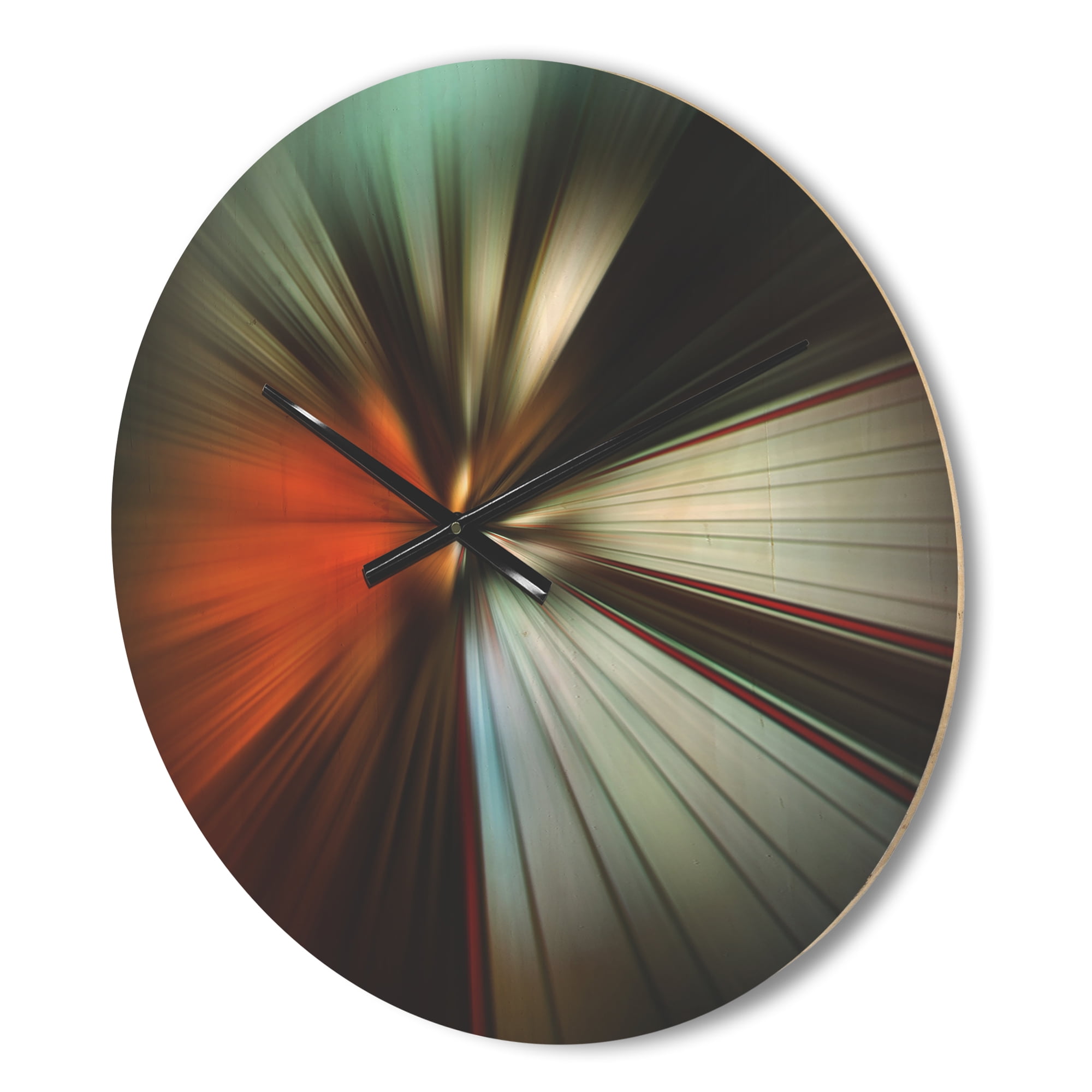 Designart 'Fractal Orange Brown and Gray' Modern Wood Wall Clock