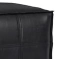 thumbnail image 2 of Simpli Home Brody 18 inch Wide Boho Square Pouf in Black Vegan Faux Leather, 2 of 10